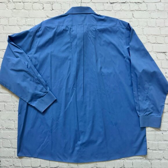 Jos A Bank Mens Blue Button Down Traveler Collection Cotton Dress Shirt 18 35 - Picture 3 of 3